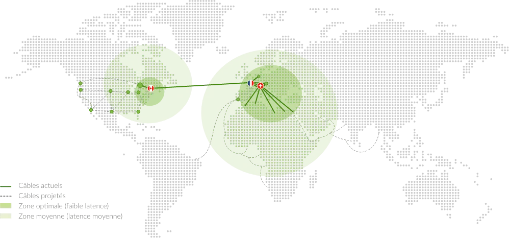 Map of PlanetHoster data centers